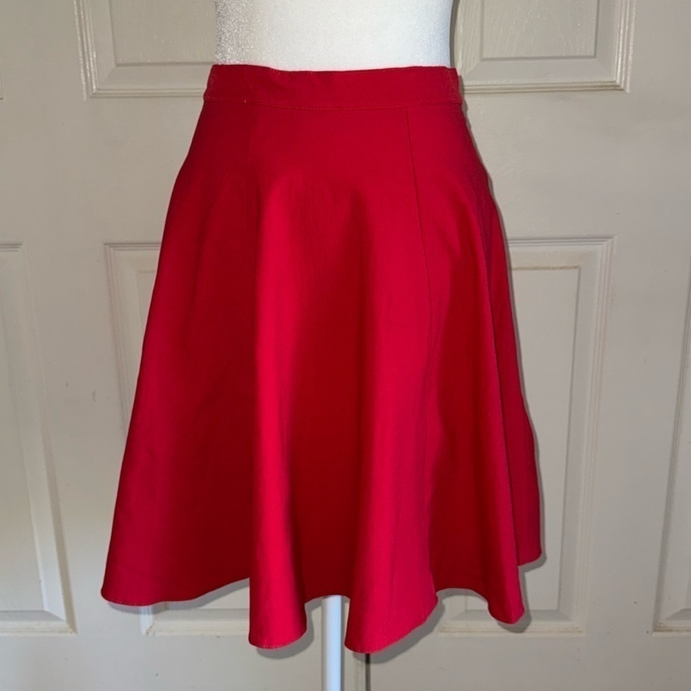 Hell Bunny Made In England Red Retro Pinup Style Circle Skirt